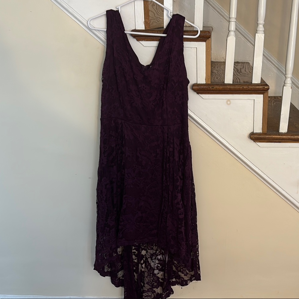 Elegant Purple Lace Dress